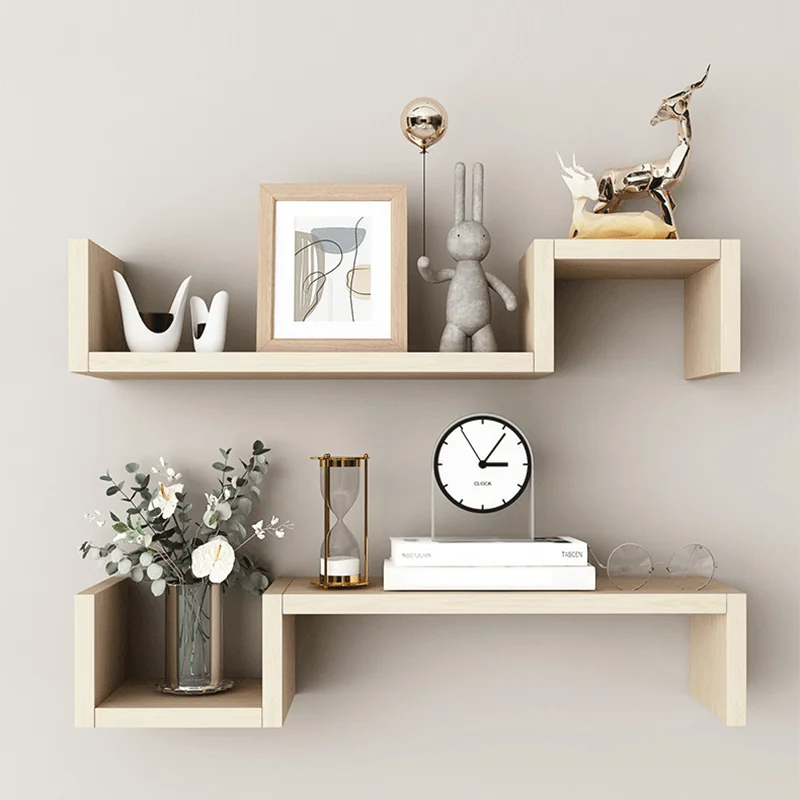 2 PCS floating shelf, partition, wall shelf, reinforcement board, strong load-bearing capacity, simple installation, can be used