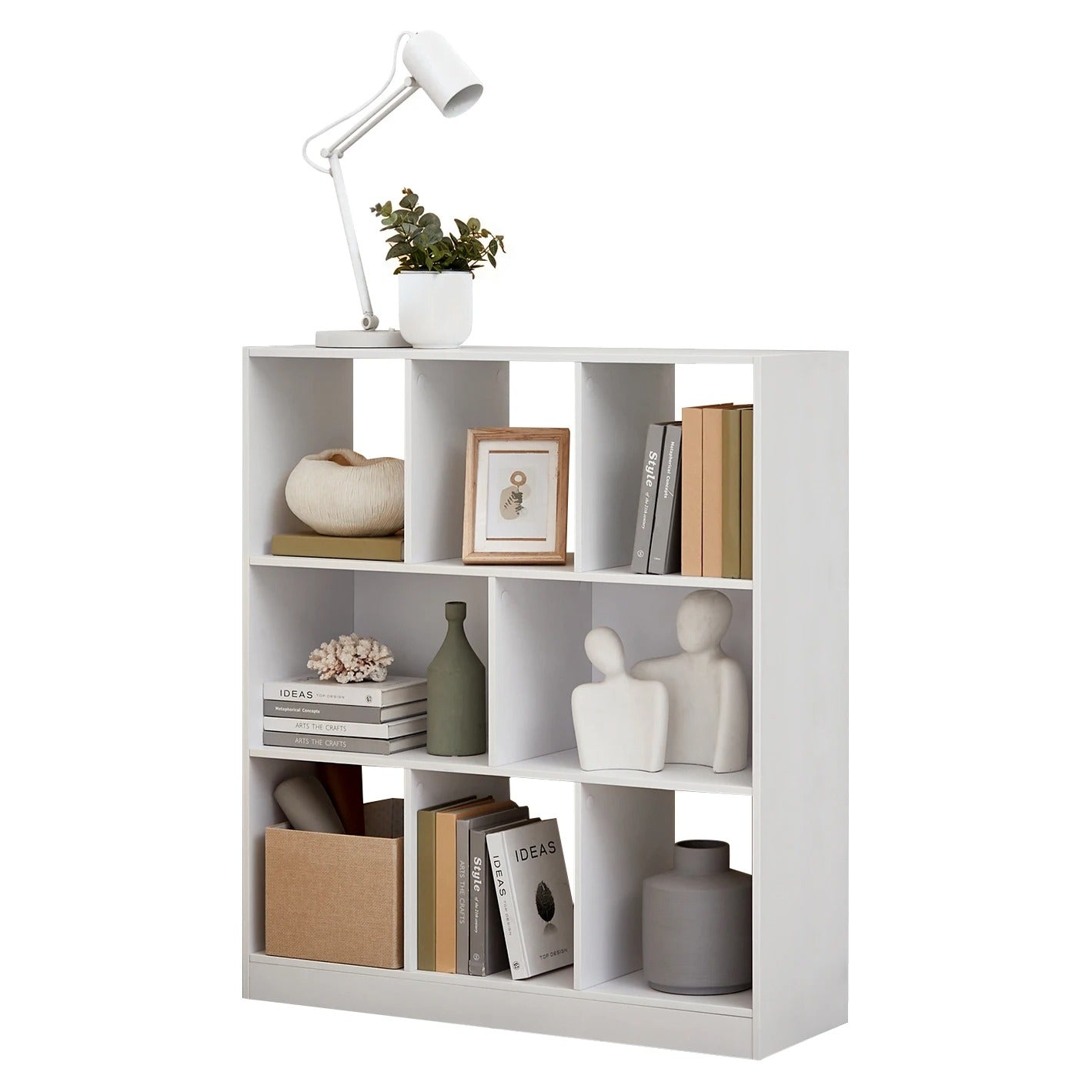 Bookcase, Bookshelf, Freestanding Storage Unit, 8 Open Compartments, Used Horizontally, Vertically, Upside Down