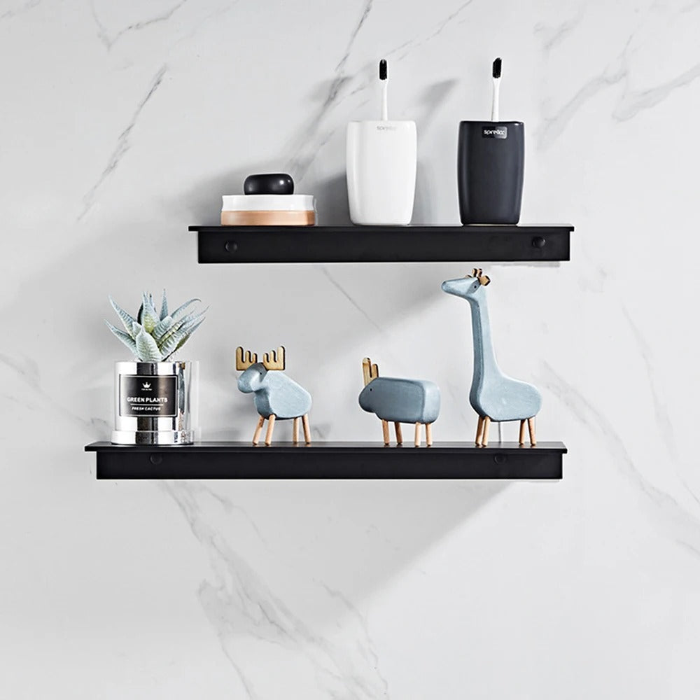 30/40/50CM Bathroom Shelf Aluminum Floating Shelves for Wall Mounted Shower Organiser Kitchen Storage Rack Bathroom Accessories