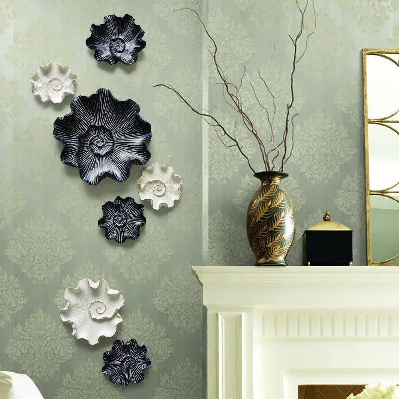 European-style resin lotus leaf fish wall decoration, living room three-dimensional wall decoration, wall hanging ornaments