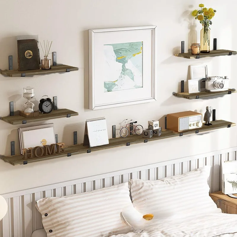 5 layers floating shelf, a word board shelf,Wall organizer, strong bearing capacity, including iron frame, screws and other acce