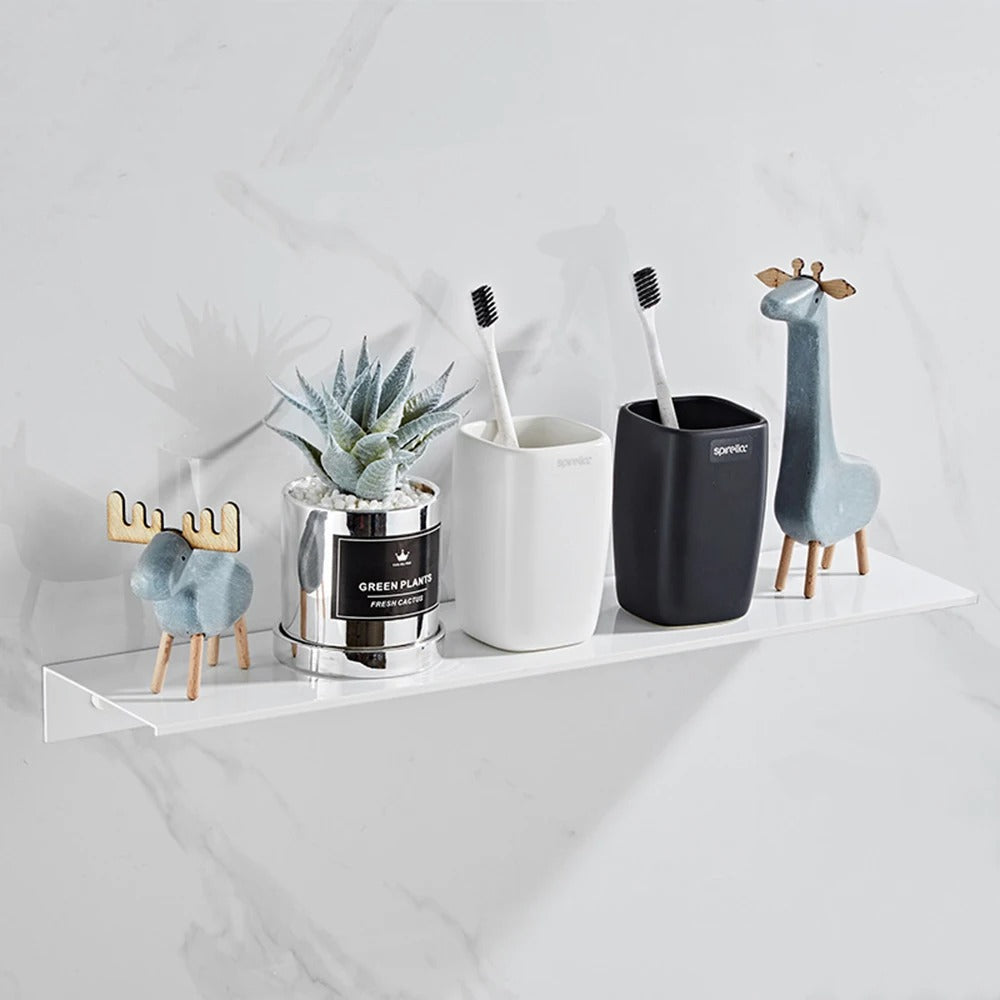 30/40/50CM Bathroom Shelf Aluminum Floating Shelves for Wall Mounted Shower Organiser Kitchen Storage Rack Bathroom Accessories