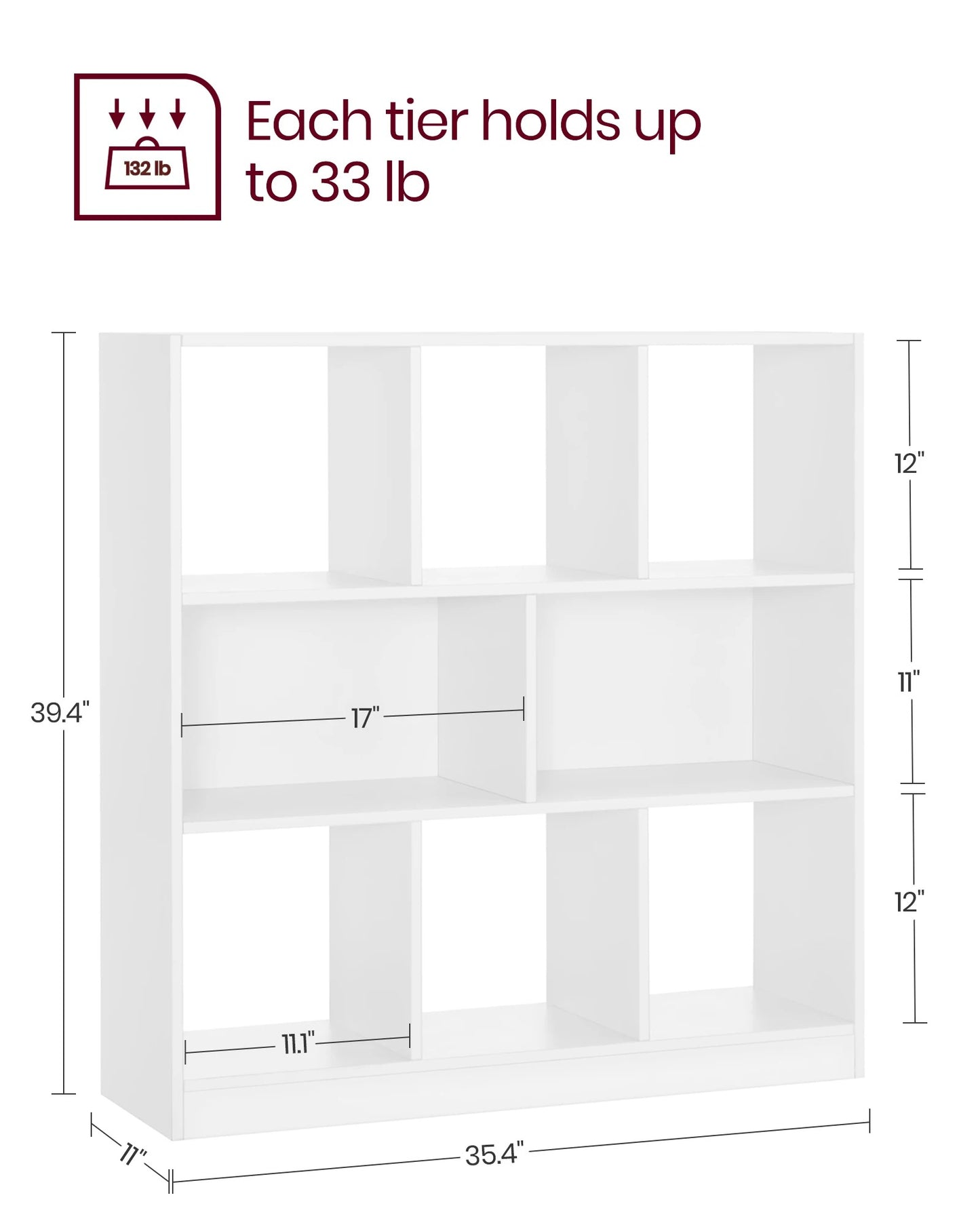 Bookcase, Bookshelf, Freestanding Storage Unit, 8 Open Compartments, Used Horizontally, Vertically, Upside Down