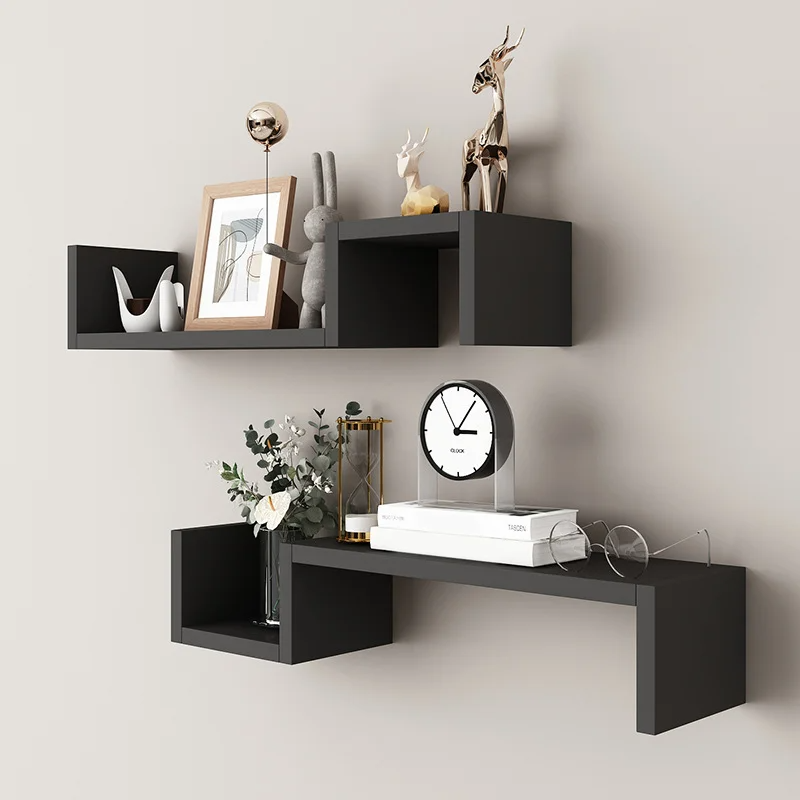 2 PCS floating shelf, partition, wall shelf, reinforcement board, strong load-bearing capacity, simple installation, can be used