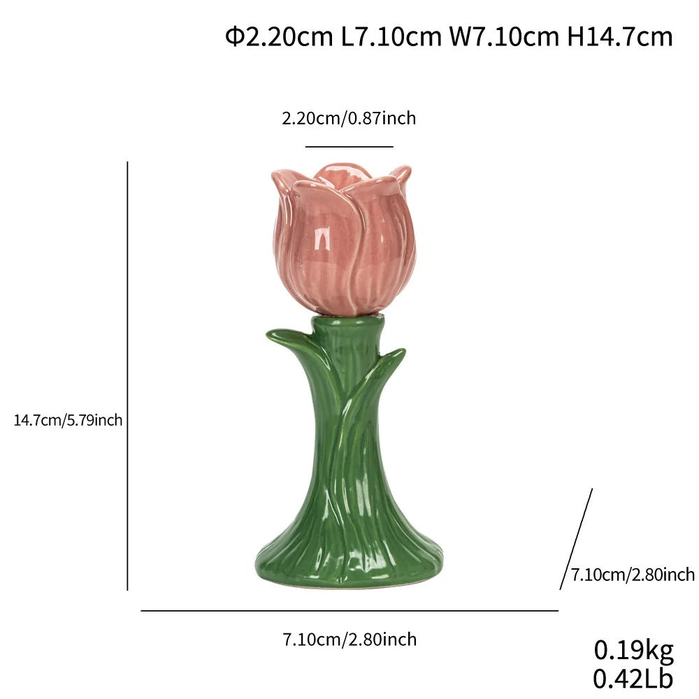1PC Ceramic festival candlestick vases, light luxury and high-end home decoration handicrafts and ornaments