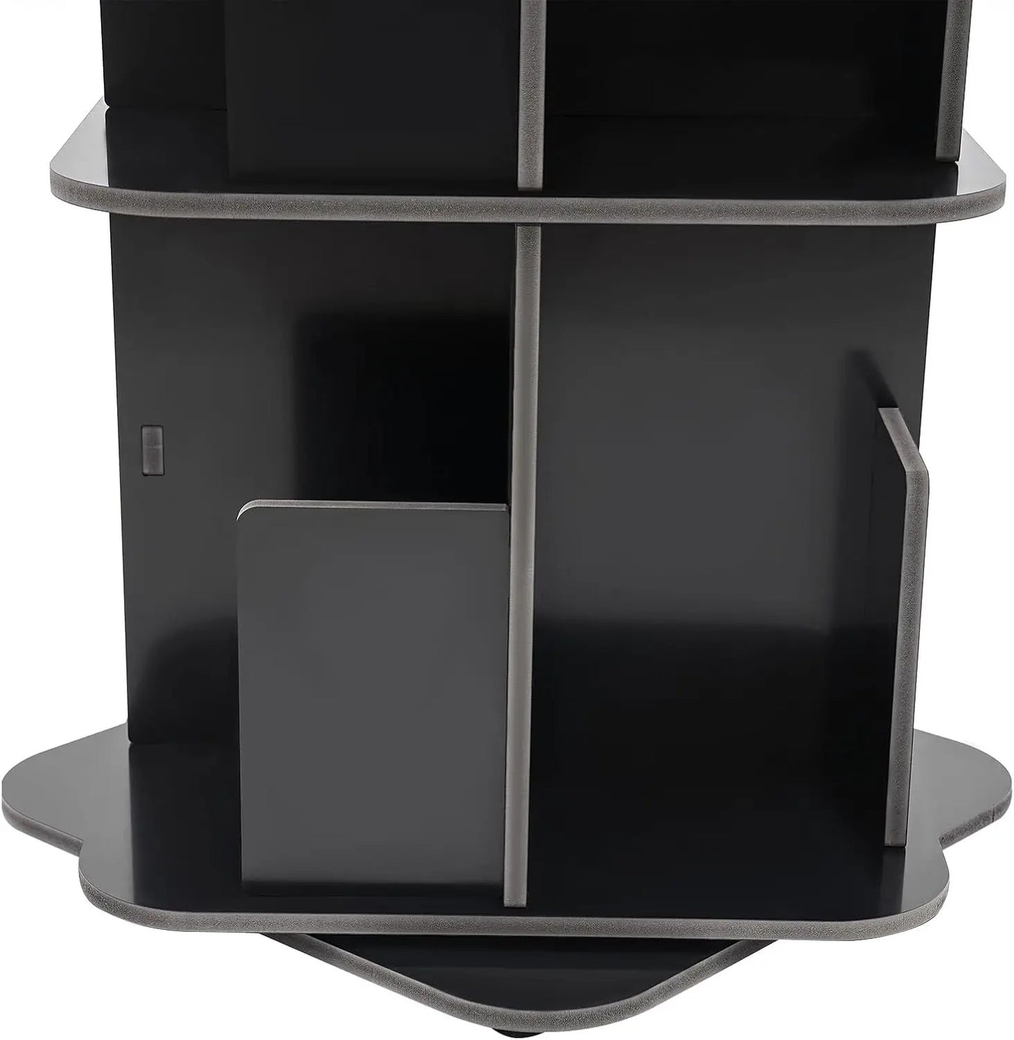 360°Rotating Bookshelf 3 Tier Bookcase Corner PVC Wood Board Bookcase, Stackable Bookshelf Organizer, Storage Display Rack