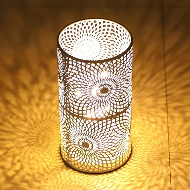 2 Pack Modern Nordic Cylinder Table Lamp Night Light Candle Holder for Bedroom Illumination Warm White Gift Room Decor